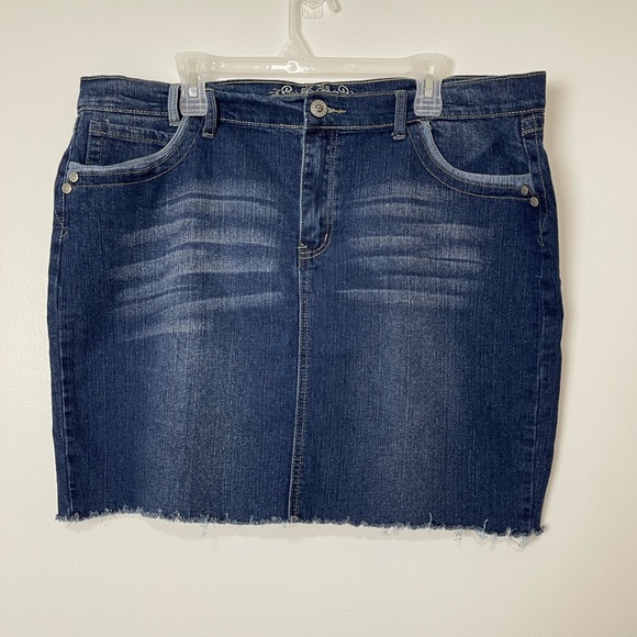 Nofuse Womens Jean Skirt Raw Hem Pluse Size 22 - Picture 3 of 7